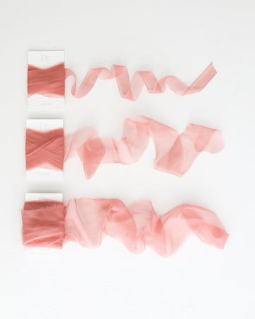 Silk Gossamer Ribbon in Coral
