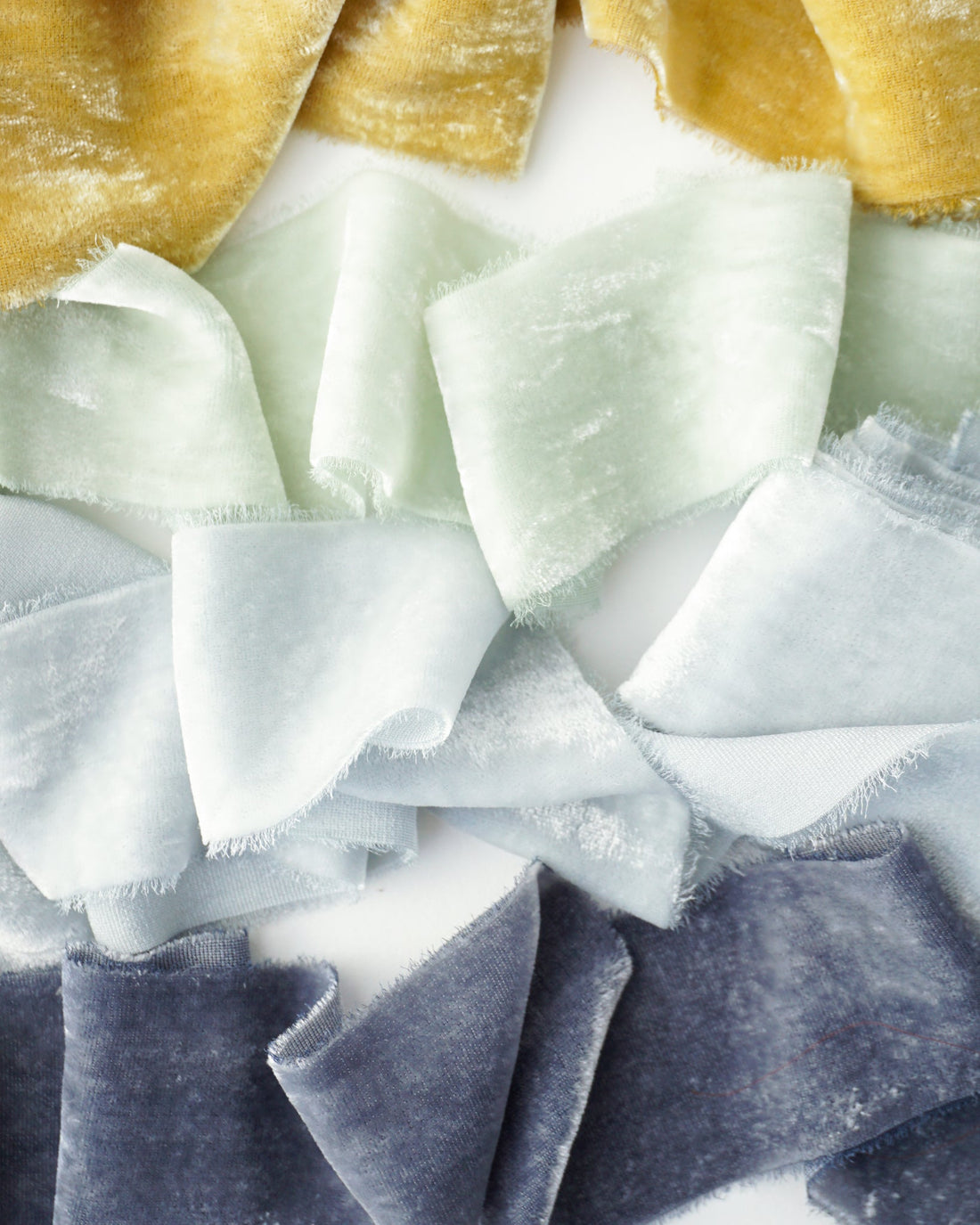 Silk Velvet Ribbon in Sky