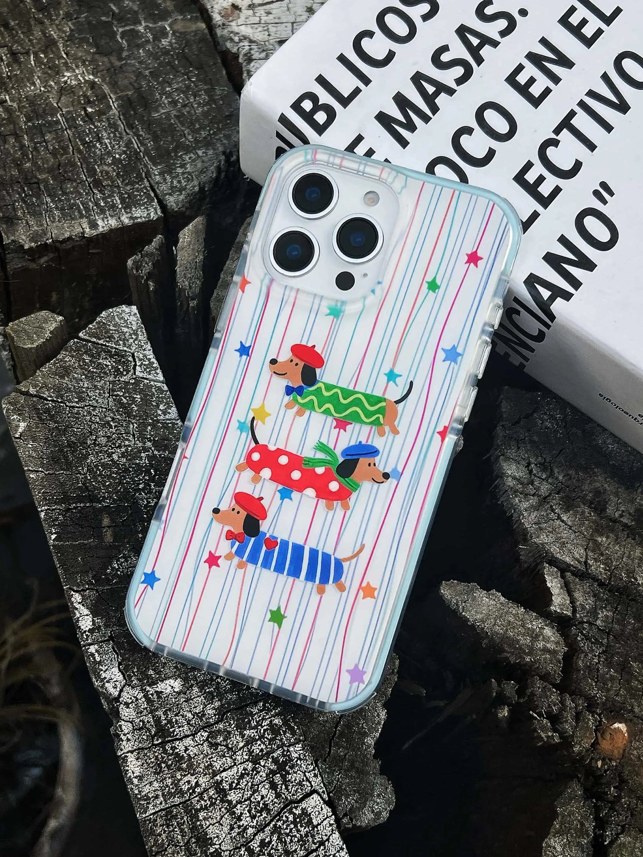 Colorful Puppy Dog Phone Case For Iphone 16ProMax 13 14 15 16 Pro Max 14ProMax 15ProMax Cover Soft Fundas