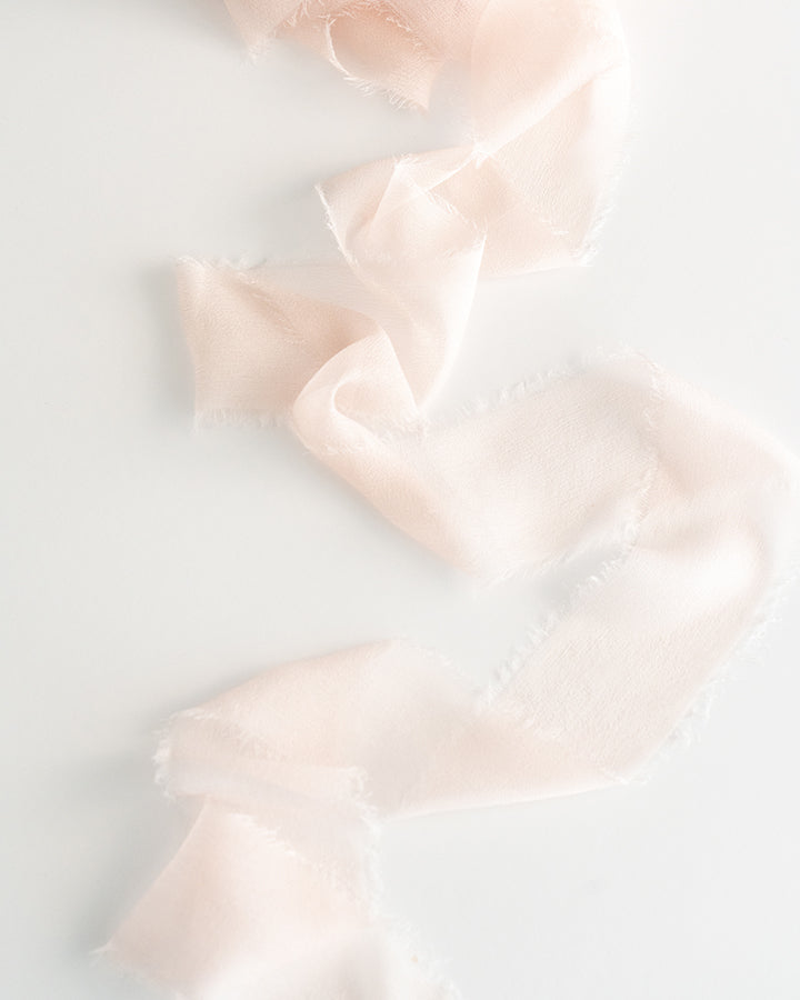 Tono + co Limited Edition Champagne in Gossamer Silk Ribbon. View the new fall favorites featuring Champagne + Terra Cotta + Rust, lovingly hand-dyed in Santa Ana, California. Check out our website for more color, wedding, and styling inspiration.